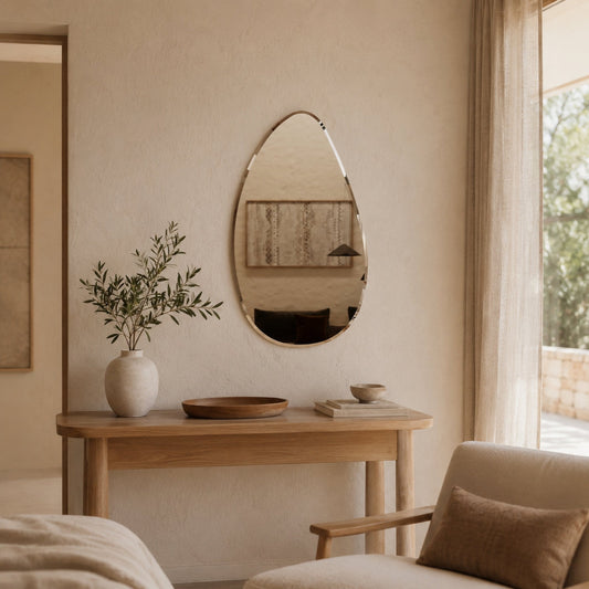 Sofia Bevelled Wall Mirror - 1200 x 700 in Bevelled Edge, styled in a room