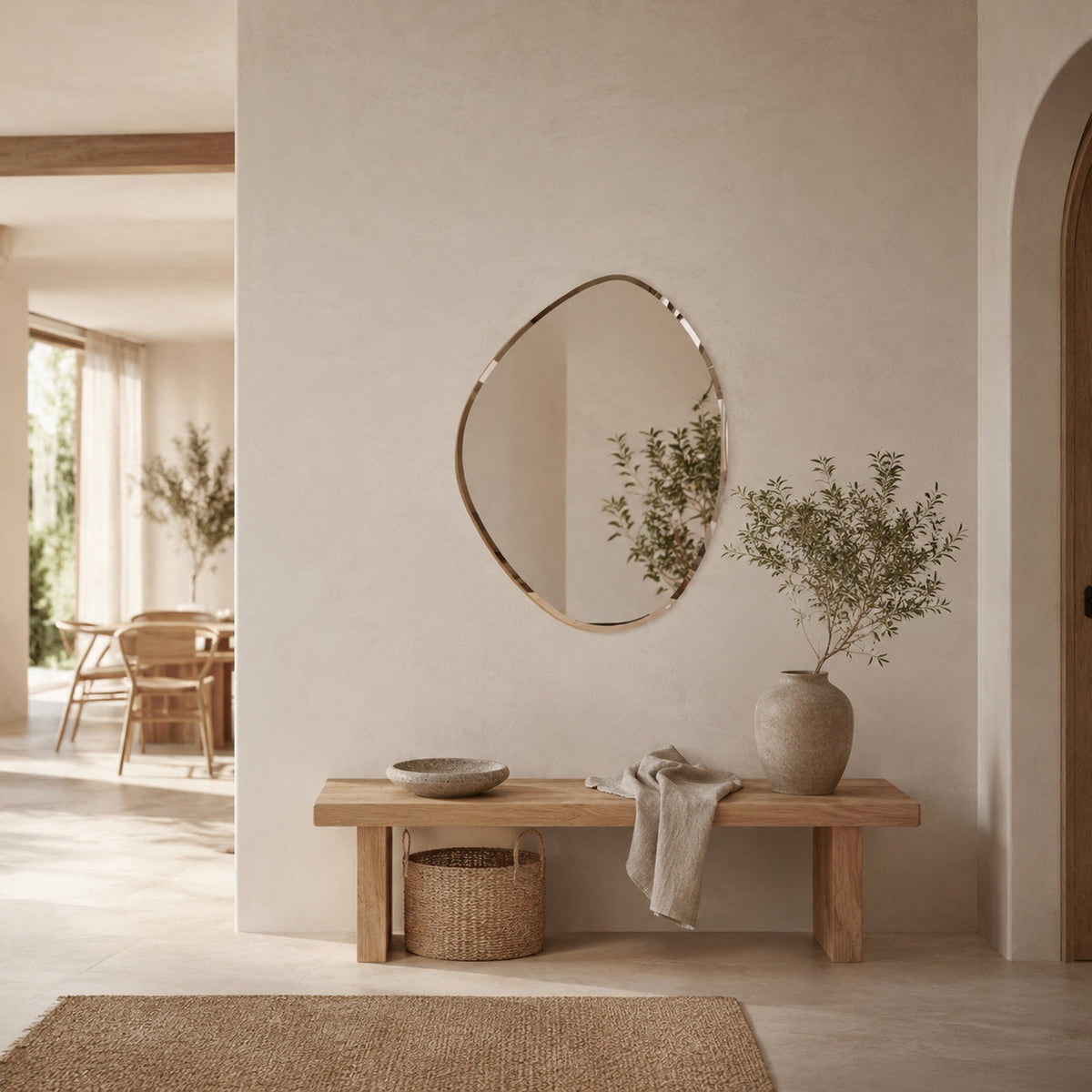 Alessia Bevelled Wall Mirror - 900 x 700 in Bevelled Edge, styled in a room
