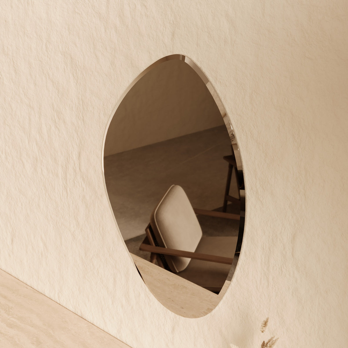 Alessia Bevelled Wall Mirror - 900 x 700 in Bevelled Edge, angled from the right
