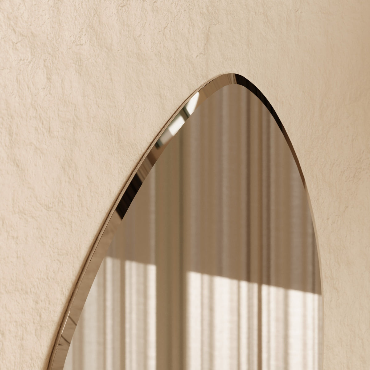 Alessia Bevelled Wall Mirror - 900 x 700 in Bevelled Edge, edge and finish detail, close up