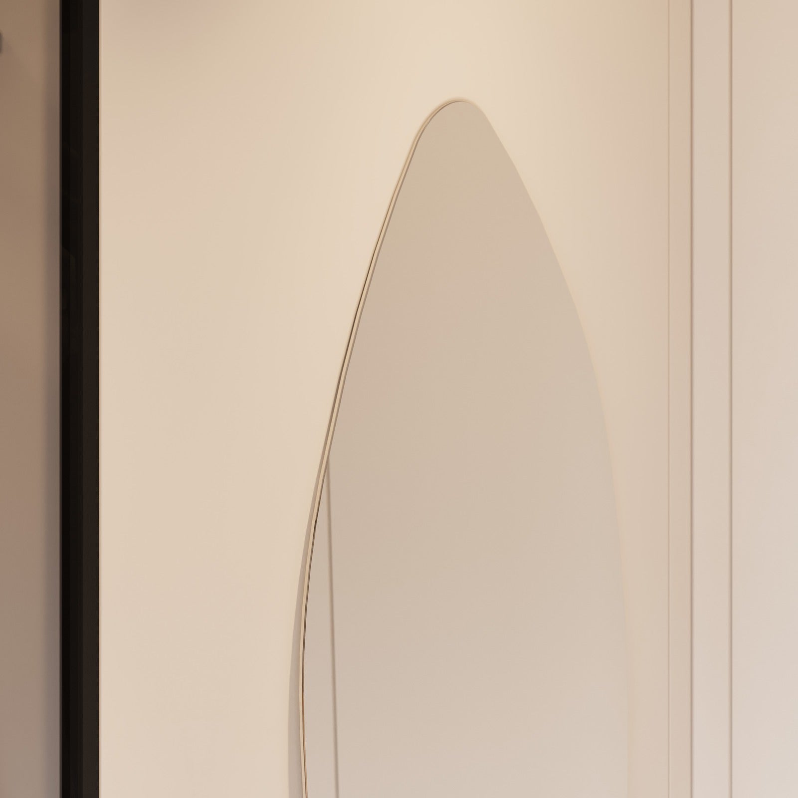 Allira Frameless Full Length Mirror - 1700 x 670 in Frameless, edge and finish detail, close up