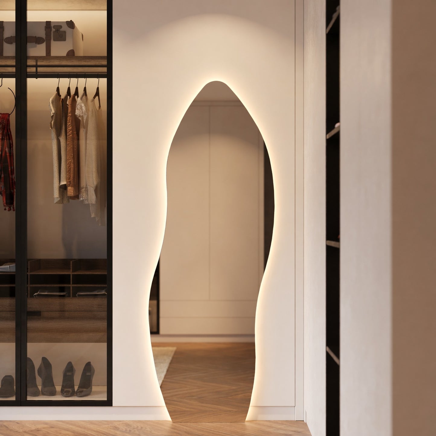 Allira LED Full Length Mirror - 1700 x 670 in Frameless LED, front view