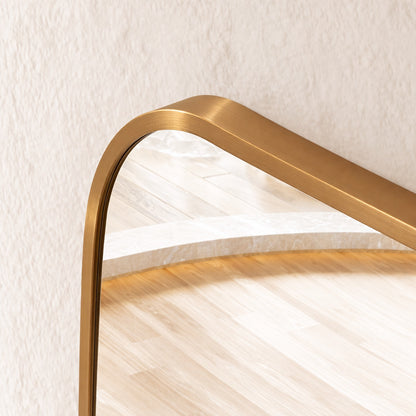 Cecelia Framed Rectangle Mirror - 1800 x 850 in Antique Copper, edge and finish detail, close up