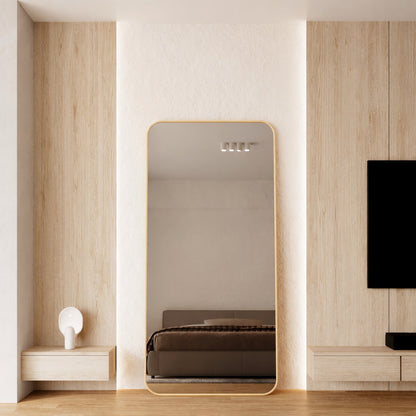 Cecelia Framed Rectangle Mirror - 1800 x 850 in Brushed Gold, front view
