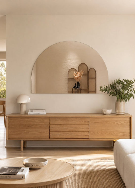 Danielle Frameless Wall Mirror - 1000 x 1500 in Frameless, styled in a room