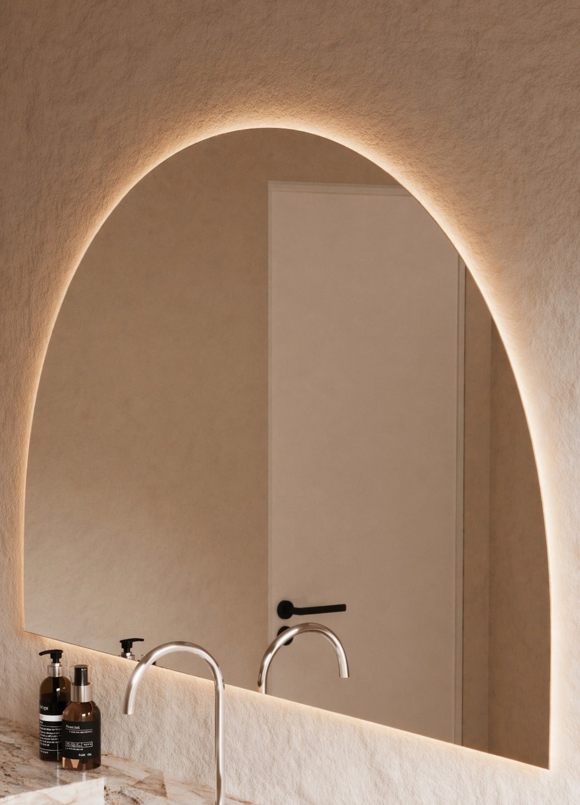 Danielle LED Wall Mirror - 1000 x 1500 in Frameless LED, angled from the right