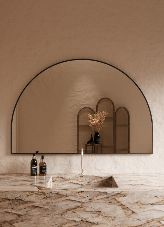 Danielle Framed Wall Mirror - 1000 x 1500 in Matte Black, front view