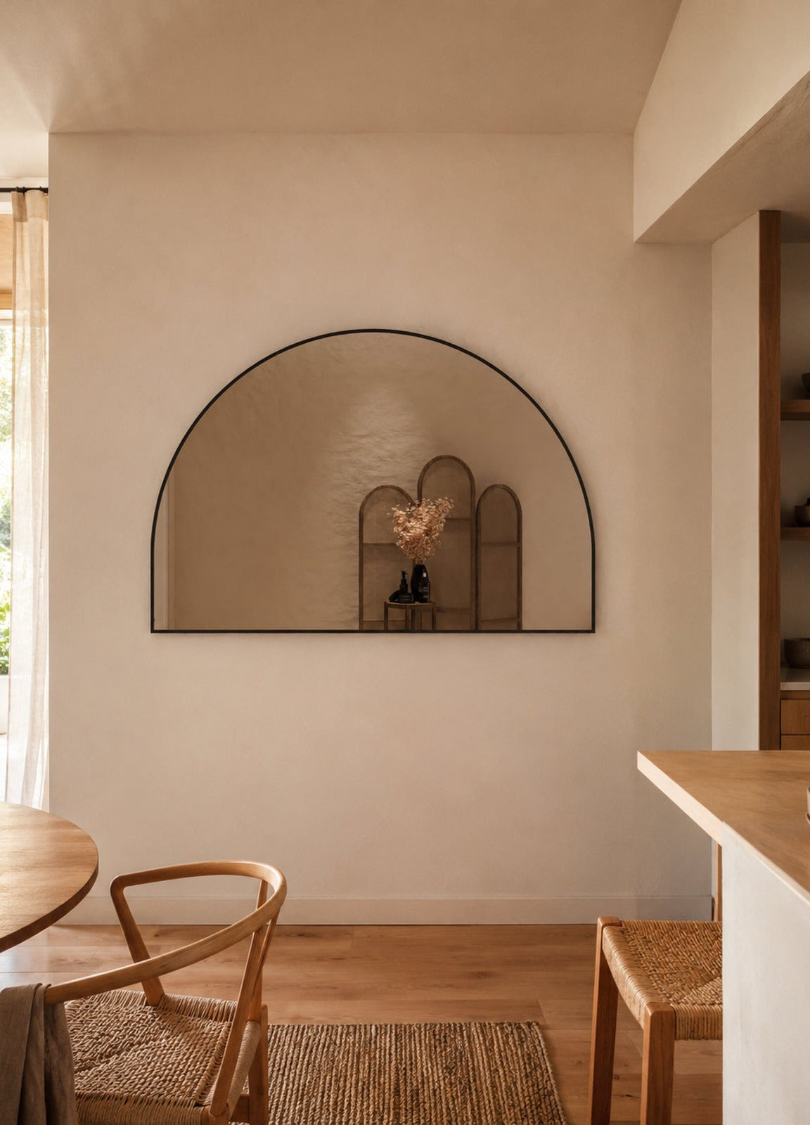 Danielle Framed Wall Mirror - 1000 x 1500 in Matte Black, styled in a room