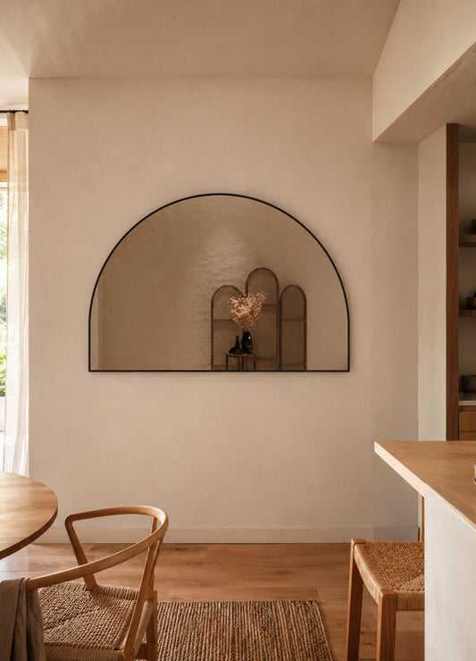 Danielle Framed Wall Mirror - 1000 x 1500 in Matte Black, styled in a room