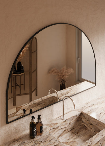 Danielle Framed Wall Mirror - 1000 x 1500 in Matte Black, angled from the left