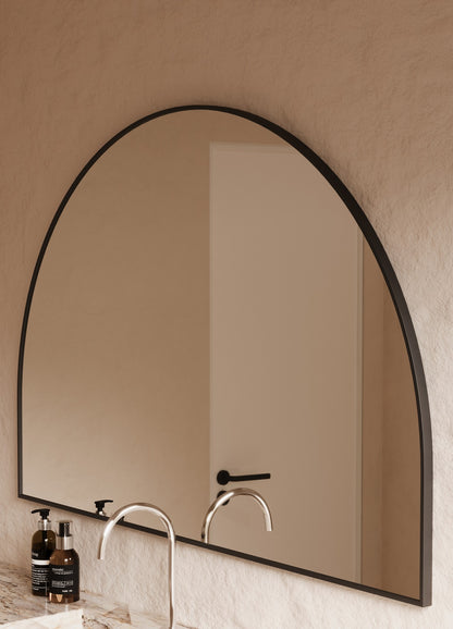Danielle Framed Wall Mirror - 1000 x 1500 in Matte Black, angled from the right