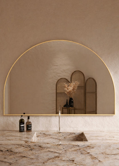 Danielle Framed Wall Mirror - 1000 x 1500 in Brushed Gold, front view
