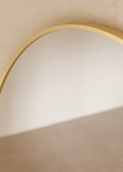 Danielle Framed Wall Mirror - 1000 x 1500 in Brushed Gold, edge and finish detail, close up
