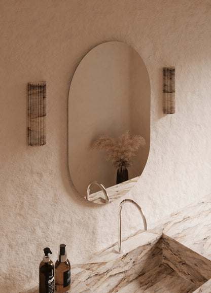Elena Frameless Wall Mirror - 900 x 600 in Frameless, angled from the left
