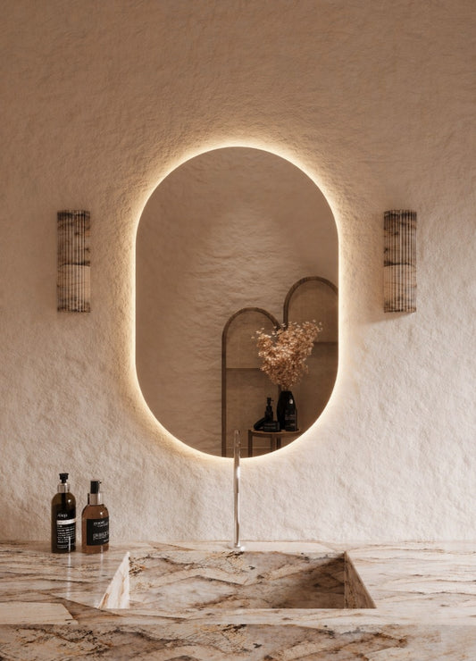 Elena LED Wall Mirror - 900 x 600 in Frameless LED, front view
