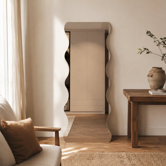 Felicia Frameless Full Length Mirror - 1700 x 630 in Frameless, styled in a room