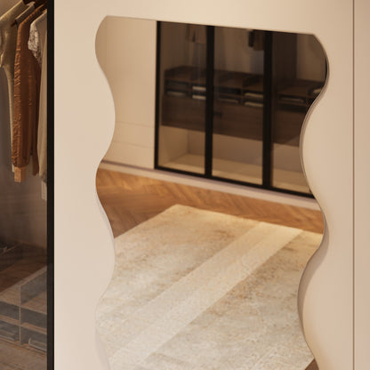 Felicia Frameless Full Length Mirror - 1700 x 630 in Frameless, angled from the right