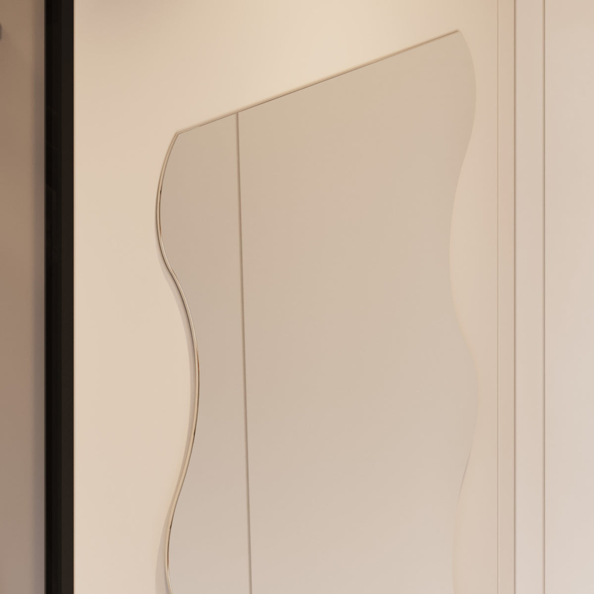 Felicia Frameless Full Length Mirror - 1700 x 630 in Frameless, edge and finish detail, close up