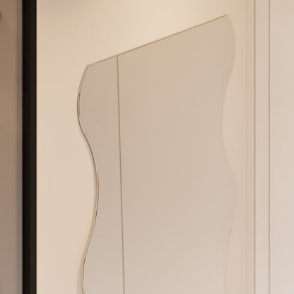 Felicia Frameless Full Length Mirror - 1700 x 630 in Frameless, edge and finish detail, close up