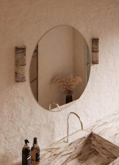 Jasmine Frameless Wall Mirror - 800 in Frameless, angled from the left