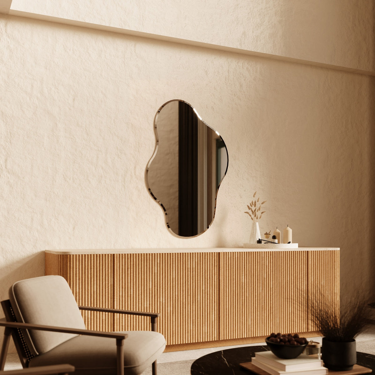 Luisa Bevelled Wall Mirror - 1200 x 800 in Bevelled Edge, angled from the left