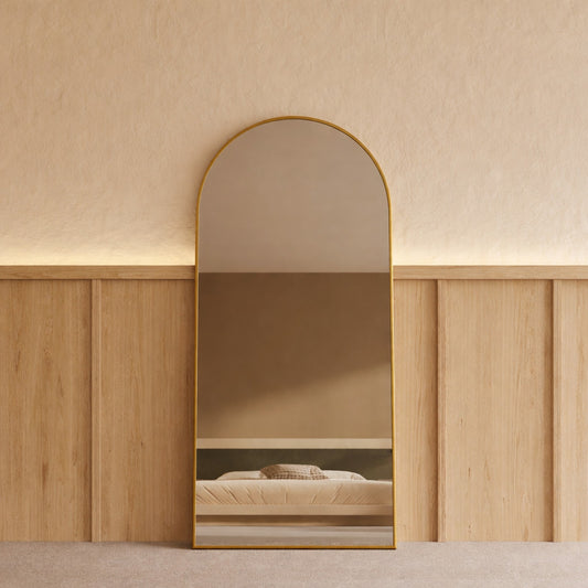 Sienna Framed Arch Mirror - 1800 x 850 in Antique Copper, front view