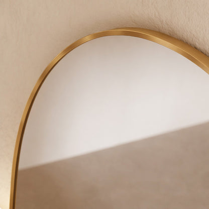 Sienna Framed Arch Mirror - 1800 x 850 in Antique Copper, edge and finish detail, close up