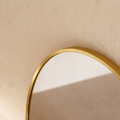 Sienna Framed Arch Mirror - 1700 x 610 in Antique Copper, edge and finish detail, close up