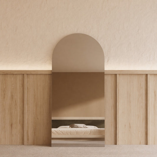 Sienna Frameless Arch Mirror - 1800 x 850 in Frameless, front view