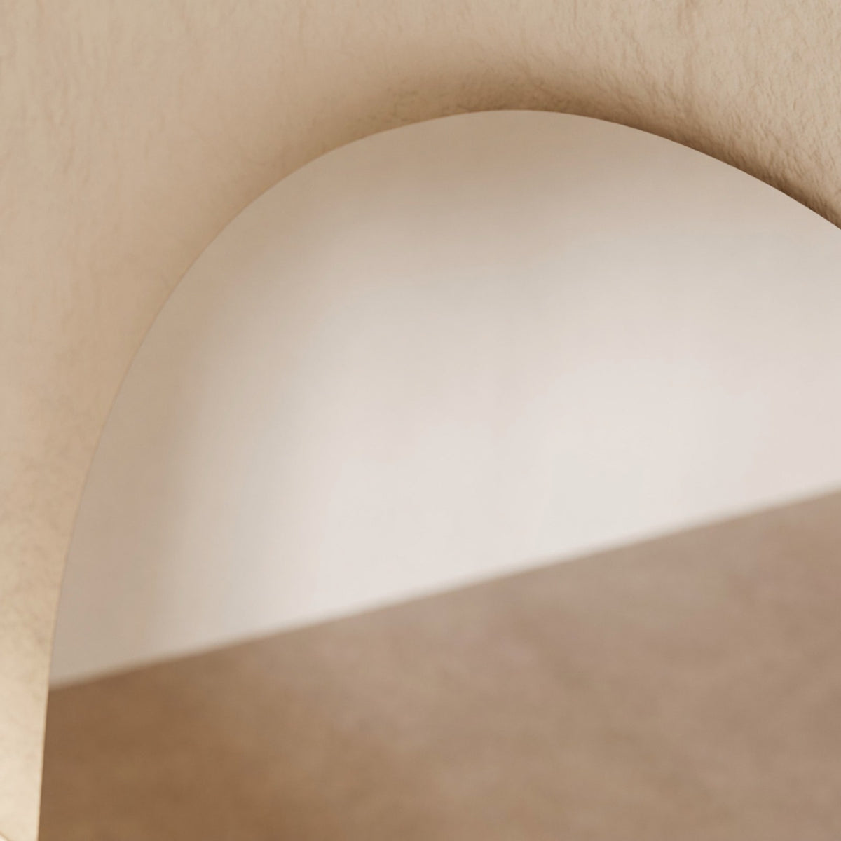 Sienna Frameless Arch Mirror - 1800 x 850 in Frameless, edge and finish detail, close up