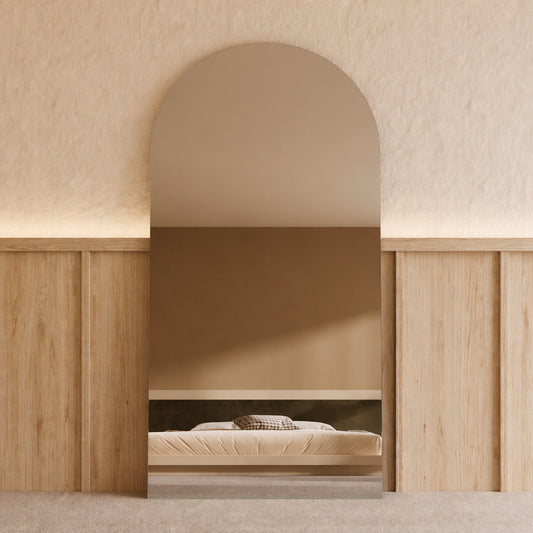 Sienna Frameless Arch Mirror - 2000 x 1100 in Frameless, front view