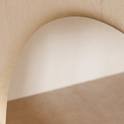 Sienna Frameless Arch Mirror - 2000 x 1100 in Frameless, edge and finish detail, close up