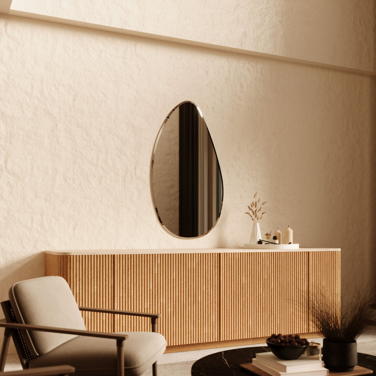 Sofia Bevelled Wall Mirror - 1200 x 700 in Bevelled Edge, angled from the left