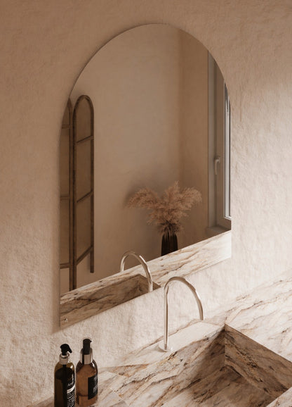 Vittoria Frameless Wall Mirror - 1100 x 900 in Frameless, angled from the left