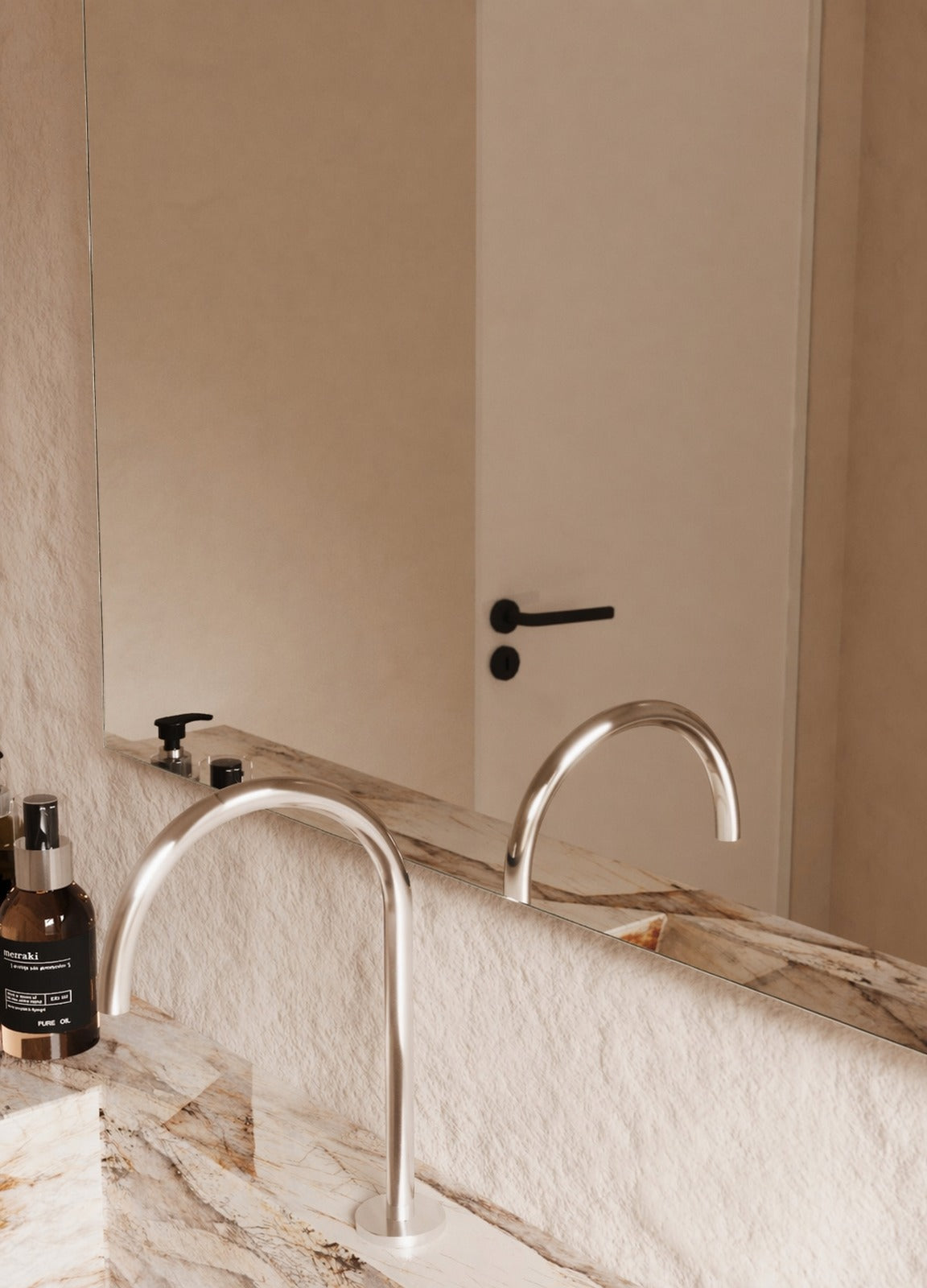 Vittoria Frameless Wall Mirror - 1100 x 900 in Frameless, edge and finish detail, close up