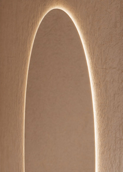 Vittoria LED Wall Mirror - 1100 x 900 in Frameless LED, angled from the right