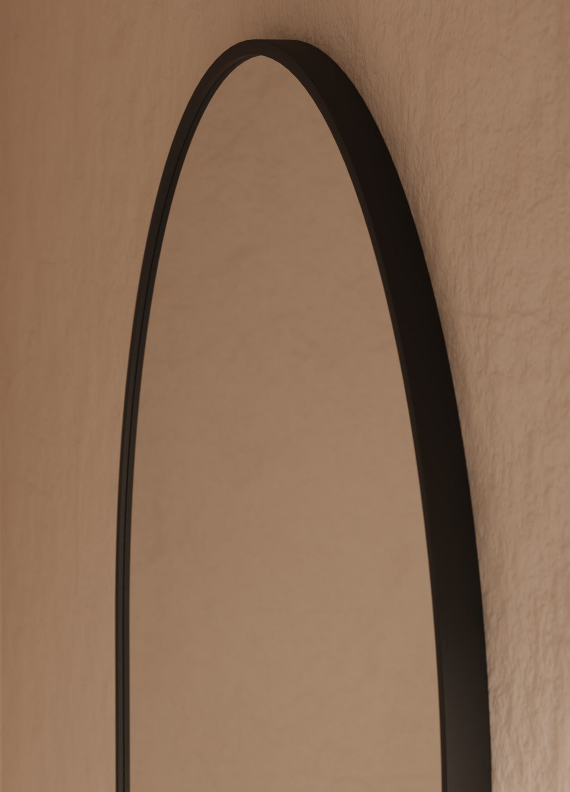 Vittoria Framed Wall Mirror - 1100 x 900 in Matte Black, angled from the right