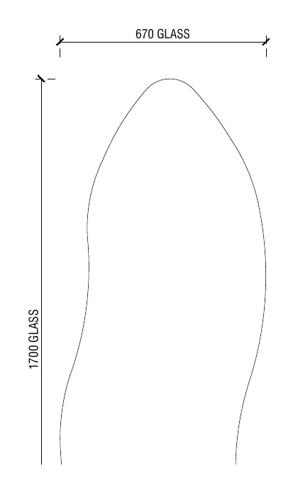 Dimension drawing, 1700 by 670 millimetres