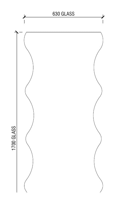 Dimension drawing, 1700 by 630 millimetres