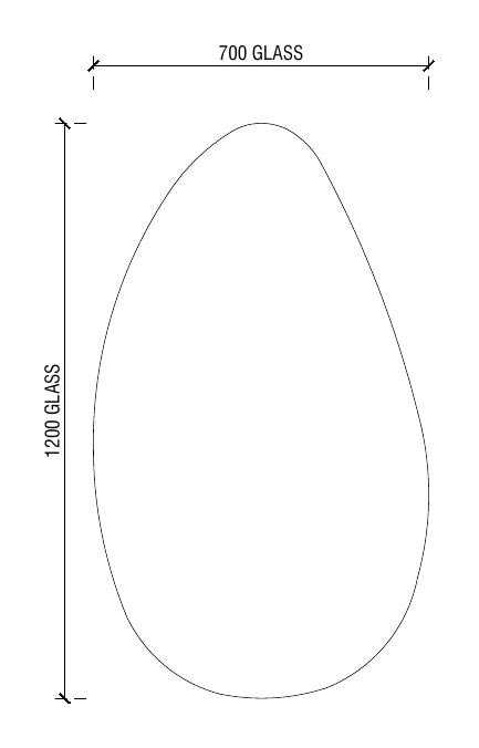 Dimension drawing, 1200 by 700 millimetres